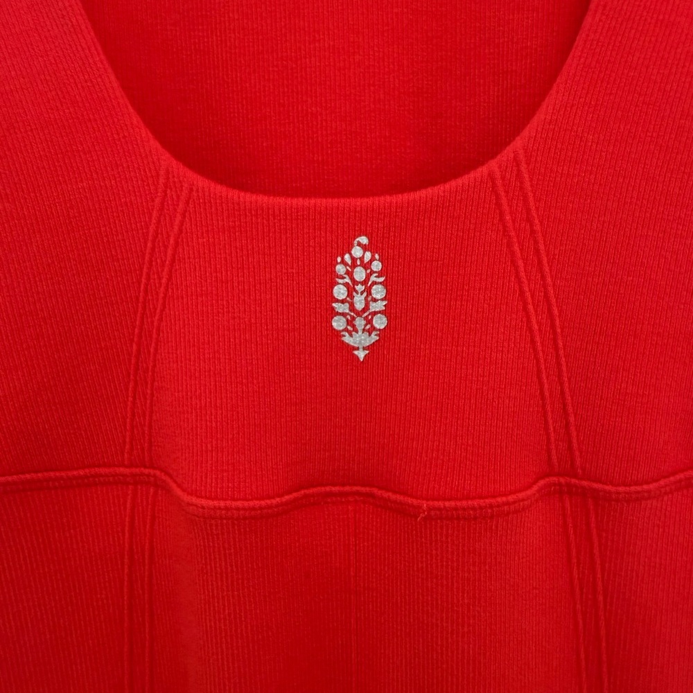 Free People FP Movement Rich Soul Flared Onesie, Red “Bittersweet” - Size XS/S - Picture 5 of 7